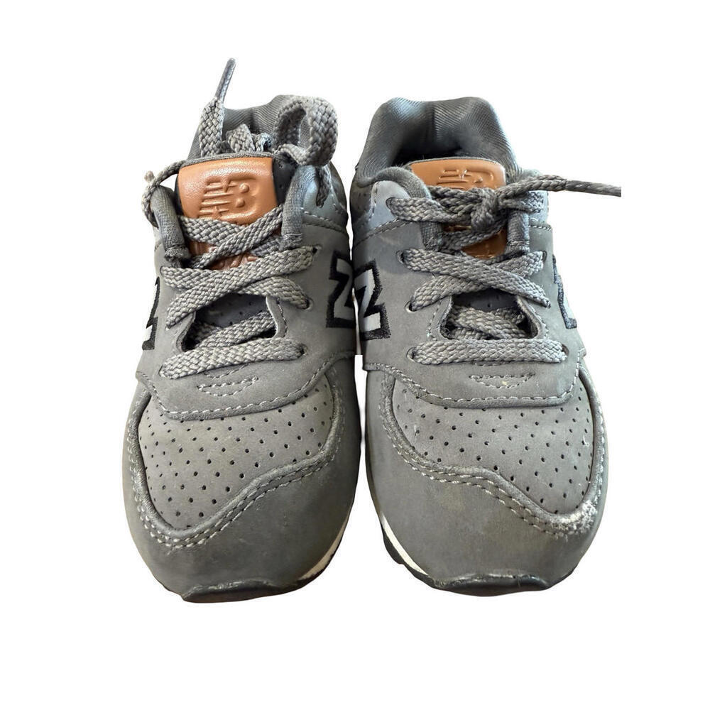 New Balance 574 Baby Shoes Size 5.5 Gray Suede Athletic Sneakers KL574YHI - Picture 4 of 6